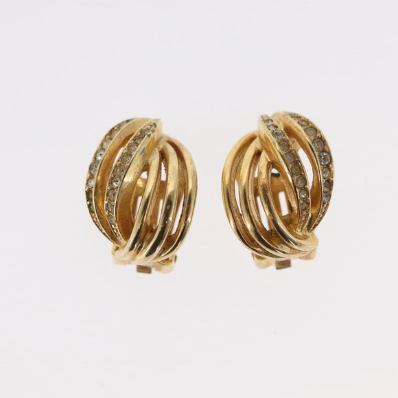 Christian Dior Earring metal 3 Set Gold Auth 155762