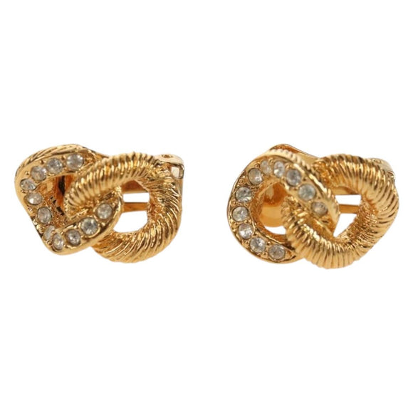 Christian Dior Earring metal 3 Set Gold Auth 155763