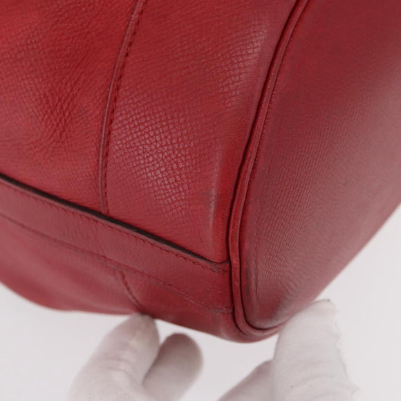 HERMES Courchevel Market GM Shoulder Bag Leather Red Gold Auth 155764