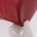 HERMES Courchevel Market GM Shoulder Bag Leather Red Gold Auth 155764-12