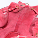 HERMES Courchevel Market GM Shoulder Bag Leather Red Gold Auth 155764-18