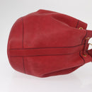HERMES Courchevel Market GM Shoulder Bag Leather Red Gold Auth 155764-4