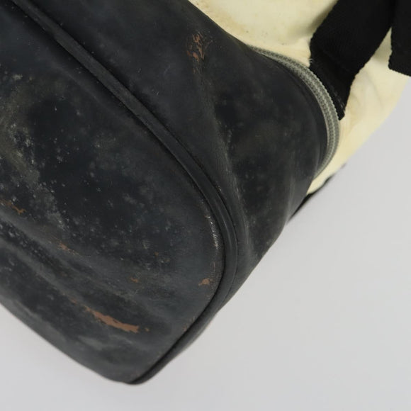 CHANEL Sports Line COCO Mark Backpack Nylon Leather Beige Silver CC Auth 155765