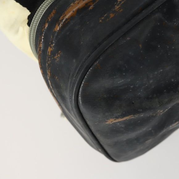 CHANEL Sports Line COCO Mark Backpack Nylon Leather Beige Silver CC Auth 155765