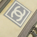 CHANEL Sports Line COCO Mark Backpack Nylon Leather Beige Silver CC Auth 155765-16