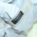 CHANEL Sports Line COCO Mark Backpack Nylon Leather Beige Silver CC Auth 155765-22