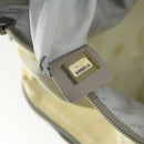 CHANEL Sports Line COCO Mark Backpack Nylon Leather Beige Silver CC Auth 155765-25