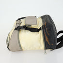 CHANEL Sports Line COCO Mark Backpack Nylon Leather Beige Silver CC Auth 155765-4