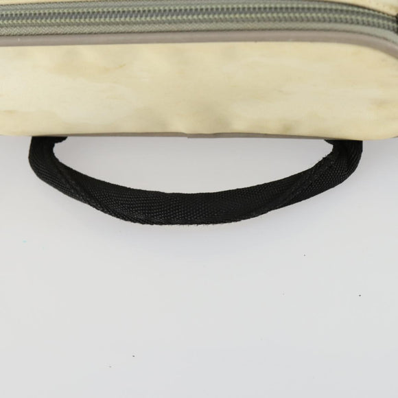 CHANEL Sports Line COCO Mark Backpack Nylon Leather Beige Silver CC Auth 155765