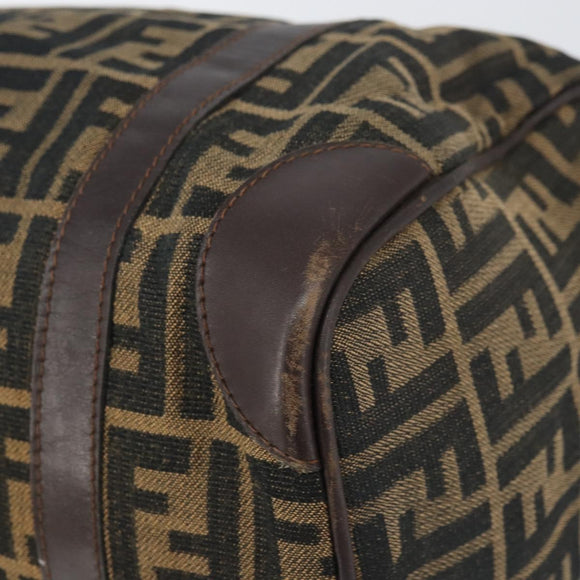 FENDI Zucca Canvas Hand Bag Black Brown Auth 155769