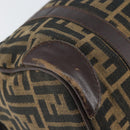 FENDI Zucca Canvas Hand Bag Black Brown Auth 155769-13