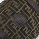 FENDI Zucca Canvas Hand Bag Black Brown Auth 155769-14