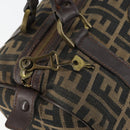 FENDI Zucca Canvas Hand Bag Black Brown Auth 155769-15