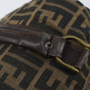 FENDI Zucca Canvas Hand Bag Black Brown Auth 155769-17
