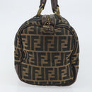 FENDI Zucca Canvas Hand Bag Black Brown Auth 155769-4