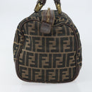 FENDI Zucca Canvas Hand Bag Black Brown Auth 155769-5