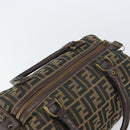 FENDI Zucca Canvas Hand Bag Black Brown Auth 155769-6