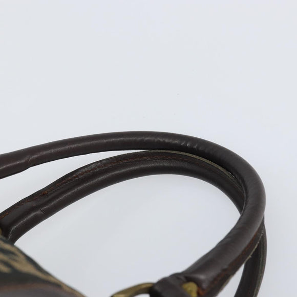 FENDI Zucca Canvas Hand Bag Black Brown Auth 155769