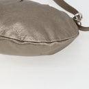 Miu Miu Shoulder Bag Leather Gold Silver Auth 155774-10