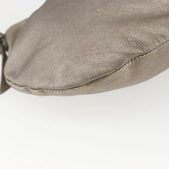 Miu Miu Shoulder Bag Leather Gold Silver Auth 155774