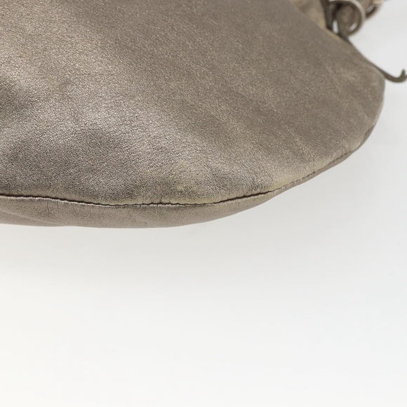 Miu Miu Shoulder Bag Leather Gold Silver Auth 155774