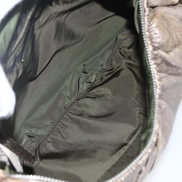 Miu Miu Shoulder Bag Leather Gold Silver Auth 155774