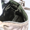 Miu Miu Shoulder Bag Leather Gold Silver Auth 155774-18