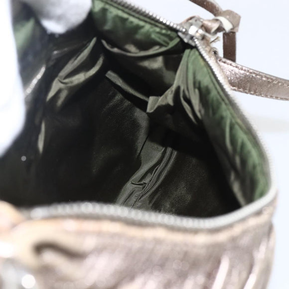 Miu Miu Shoulder Bag Leather Gold Silver Auth 155774