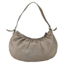 Miu Miu Shoulder Bag Leather Gold Silver Auth 155774-2