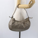 Miu Miu Shoulder Bag Leather Gold Silver Auth 155774-23