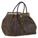 HERMES Garden Party PM Hand Bag Leather Brown Auth 155777-1