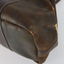 HERMES Garden Party PM Hand Bag Leather Brown Auth 155777-13