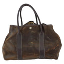 HERMES Garden Party PM Hand Bag Leather Brown Auth 155777-3