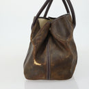 HERMES Garden Party PM Hand Bag Leather Brown Auth 155777-5