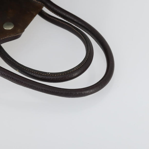 HERMES Garden Party PM Hand Bag Leather Brown Auth 155777