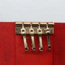 CHANEL Lamb Skin Matelasse Key Case Red Gold CC Auth 155782-9