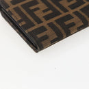 FENDI Zucca Canvas Long Wallet Black Brown Auth 155784V-11