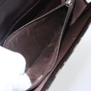 FENDI Zucca Canvas Long Wallet Black Brown Auth 155784V-19