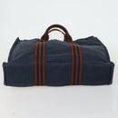 HERMES Hand Bag Canvas 5 Set Black Navy khaki Auth 155786-10