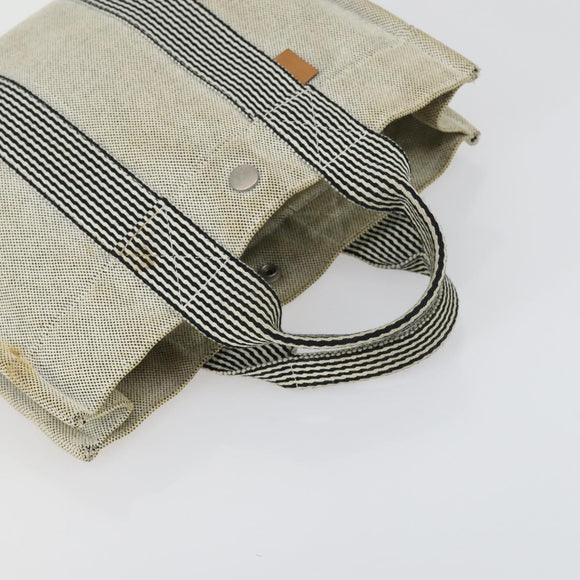 HERMES Hand Bag Canvas 5 Set Black Navy khaki Auth 155786