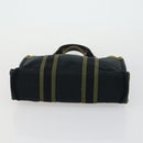 HERMES Hand Bag Canvas 5 Set Black Navy khaki Auth 155786-20