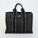 HERMES Hand Bag Canvas 5 Set Black Navy khaki Auth 155786-22