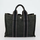 HERMES Hand Bag Canvas 5 Set Black Navy khaki Auth 155786-23