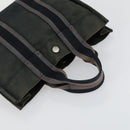 HERMES Hand Bag Canvas 5 Set Black Navy khaki Auth 155786-24