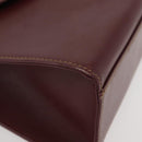 CARTIER Must Line Hand Bag Leather Bordeaux Gold Auth 155792-9