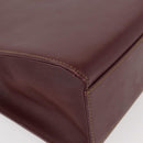 CARTIER Must Line Hand Bag Leather Bordeaux Gold Auth 155792-15