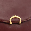 CARTIER Must Line Hand Bag Leather Bordeaux Gold Auth 155792-17