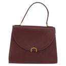 CARTIER Must Line Hand Bag Leather Bordeaux Gold Auth 155792-13