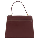 CARTIER Must Line Hand Bag Leather Bordeaux Gold Auth 155792-2