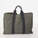 HERMES Tote Bag Canvas 4 Set Gray Auth 155796-10